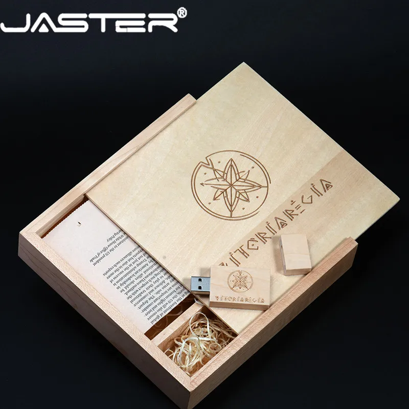 Флэш накопитель JASTER USB 2 0 в деревянной коробке с кленовым фотоальбомом 8 ГБ 16 32 64