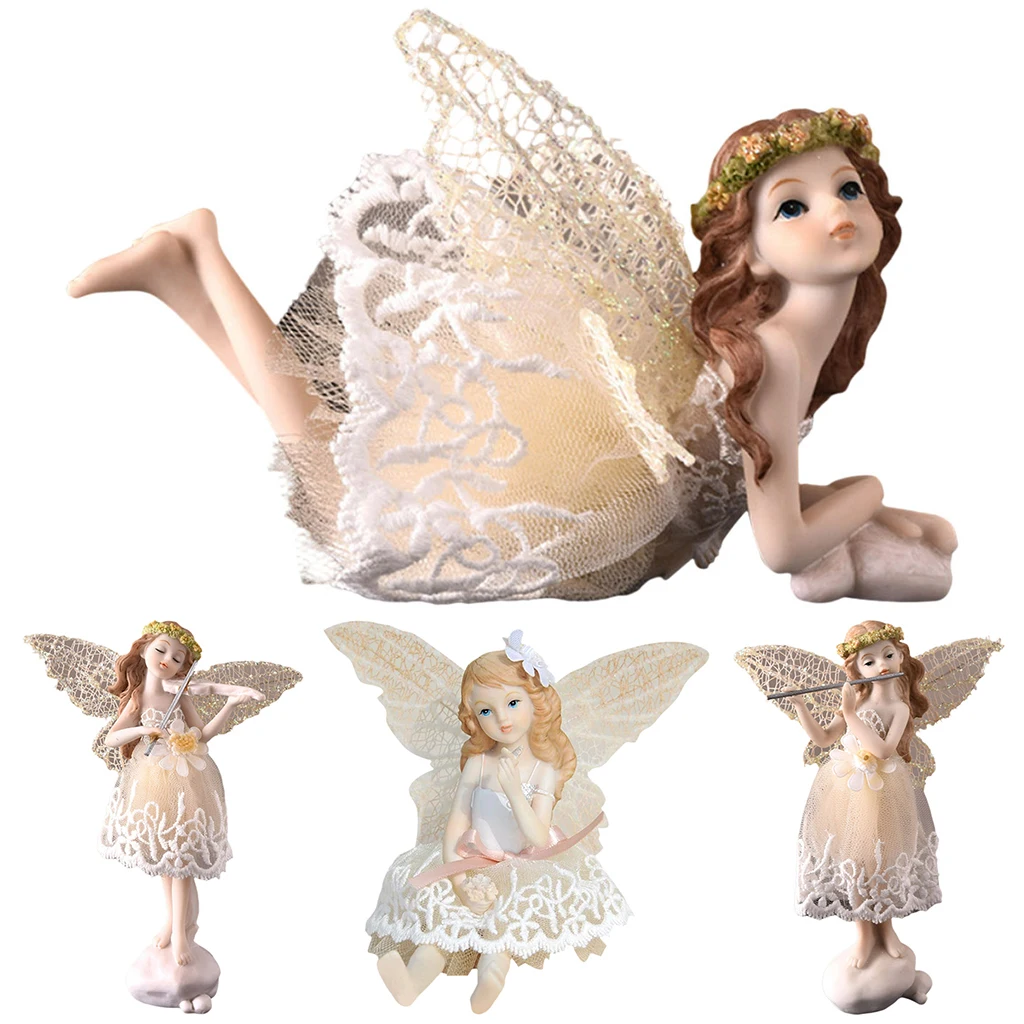 

European Cute Girls Resin Angel Figurines Office Desk Fairy Statue KTV Bar Ornaments Decor Home Furnishing Decoration Crafts
