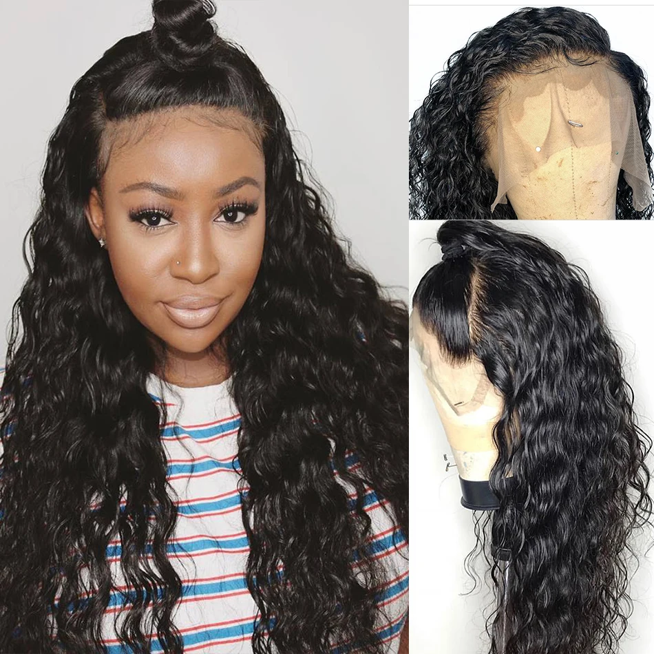 Бразильский парик с волнистыми волосами 13*4 человеческие волосы фронтальным