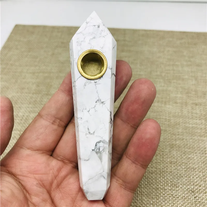 Натуральная белая Бирюзовая Хрустальная палочка курительная трубка исцеляющий