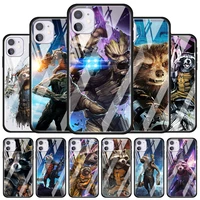rocket raccoon marvel for apple iphone 12 pro max mini 11 pro xs max x xr 6s 6 7 8 plus luxury tempered glass phone case
