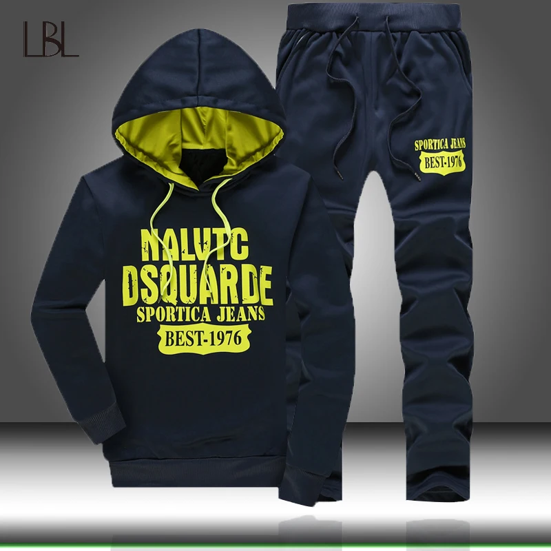 Спортивный костюм мужской из двух предметов свитшот с капюшоном и штаны худи