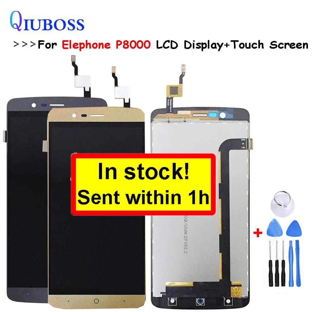 Для Elephone P8000 ЖК дисплей + сенсорный экран в сборе серый/белый для p8000 дигитайзер