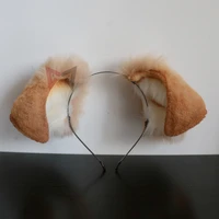 new handmade work brown dog ears fold style hairhoop hairbands headband headwear cosplay costume accessories