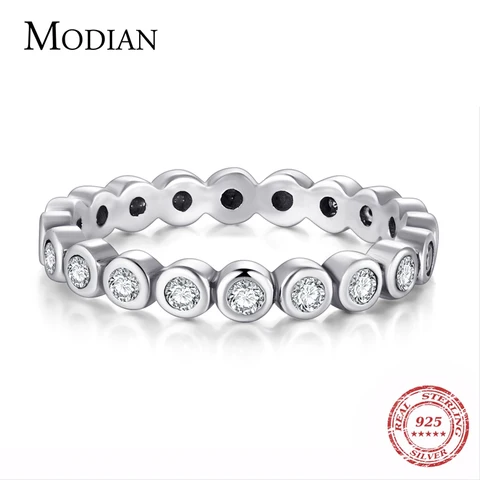 Женское серебряное кольцо с блестками Modian