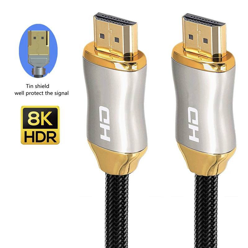 

0.5M 1M 1.5M 2M 3M HDMI-compatible Cable 4K HD 120Hz 8K HD 60Hz 48Gps High Speed Cord Converter for PS4 HDTVs Projectors TV BOX