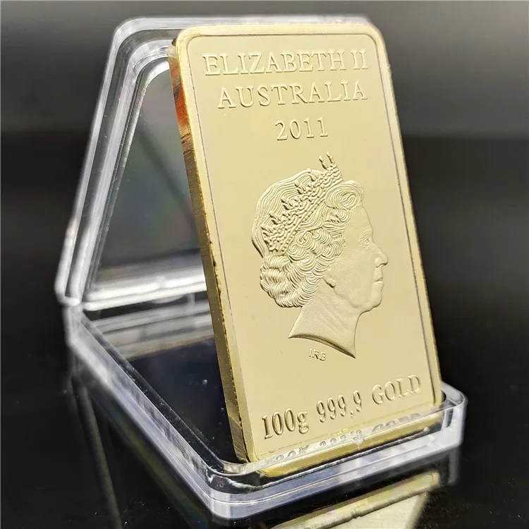 Коллекция сувенирных монет 2011 австралийская черепаха Элизабет II Золотой слиток |