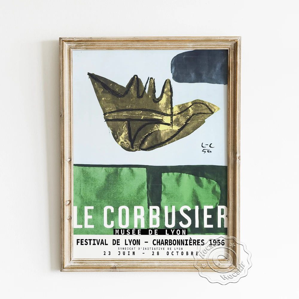 

Le Corbusier Exhibition Expressionism Poster, Musee De Lyon Abstract Art Prints, Mid Century Modern Backdrop Decorative Painting