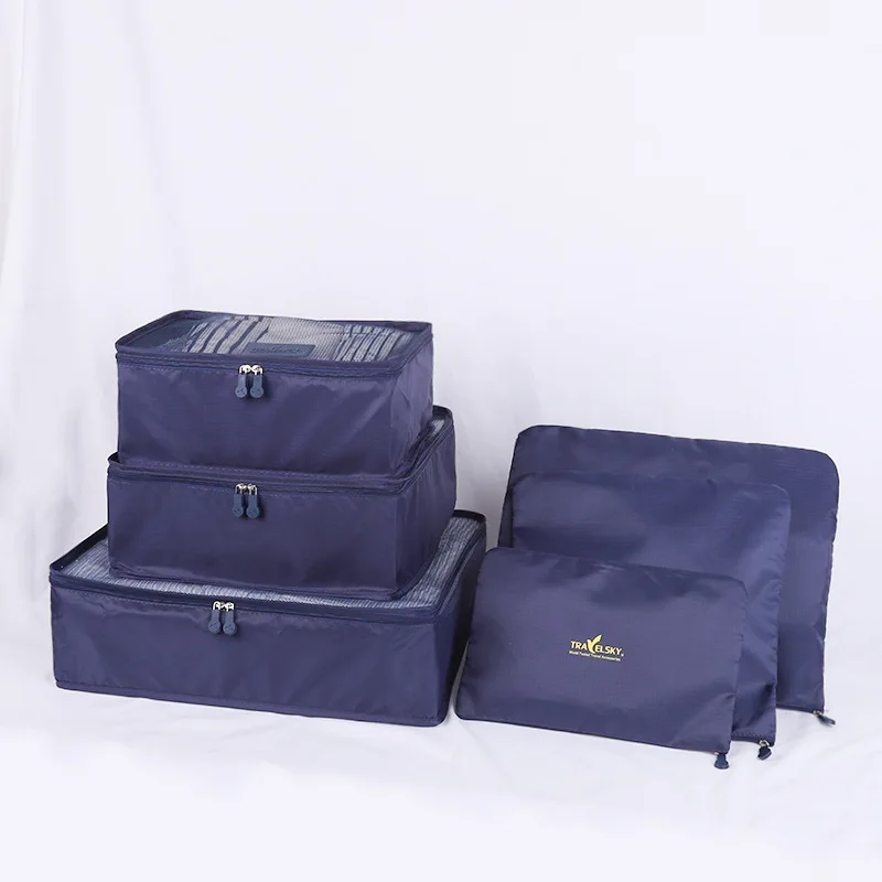 

2021 Travel clothing underwear shoes receive a 6 piece of pure color, Oxford cloth bag travel receive suit bags custom