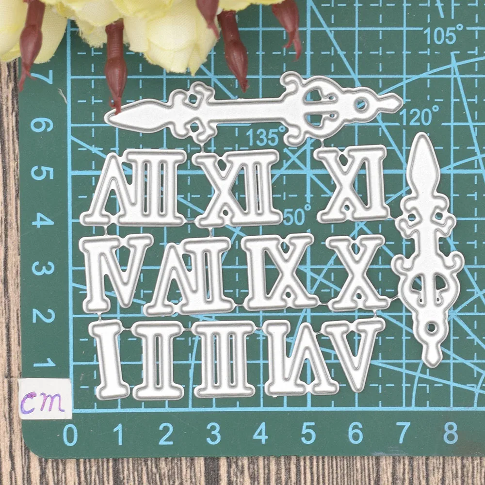 Ретро часы с римскими цифрами металлические режущие штампы для скрапбукинга