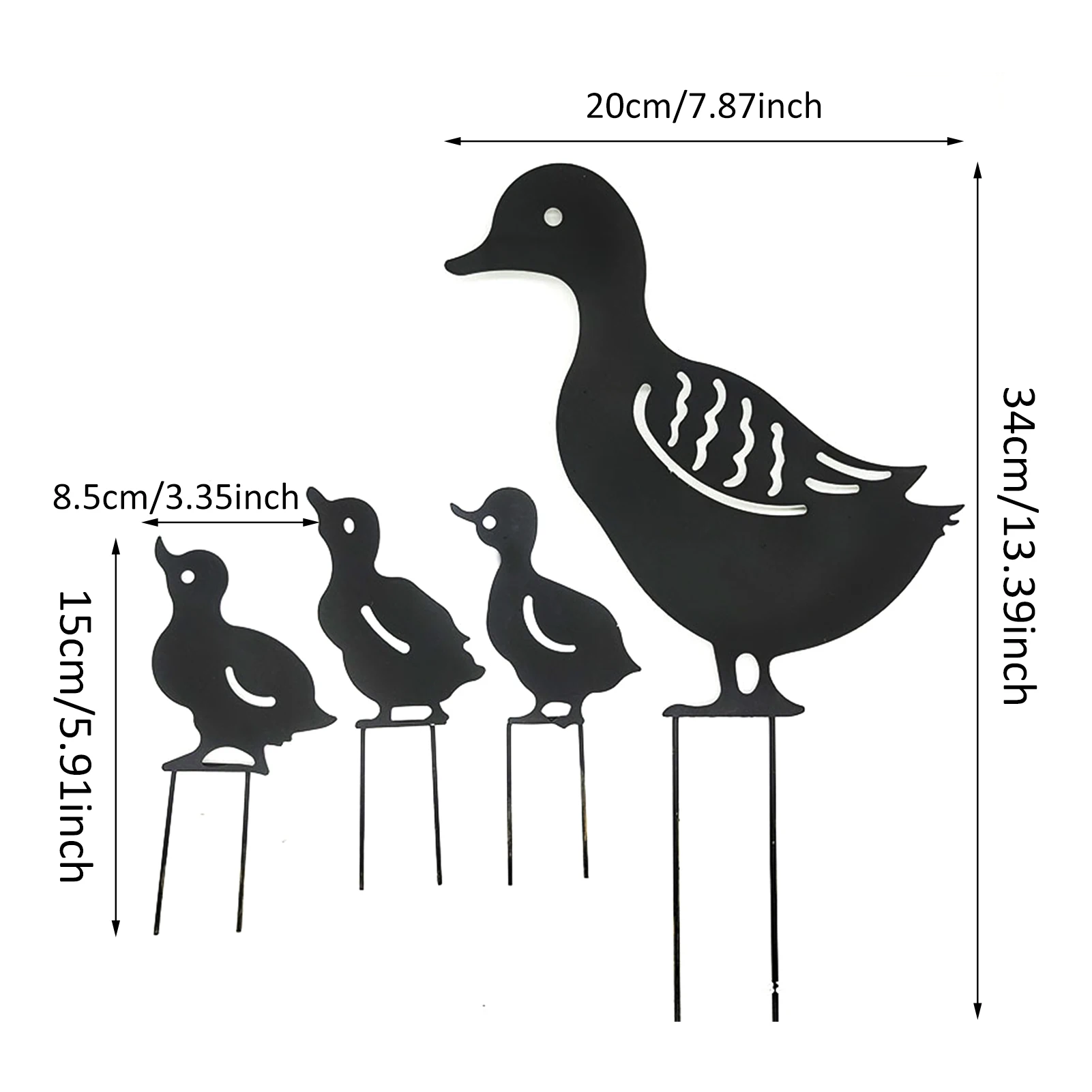 

Steel Duck Decoration Set Duck Yard Art Outdoor Garden Backyard Lawn Stakes Cute Standing Silhouette For Home Garden Yard