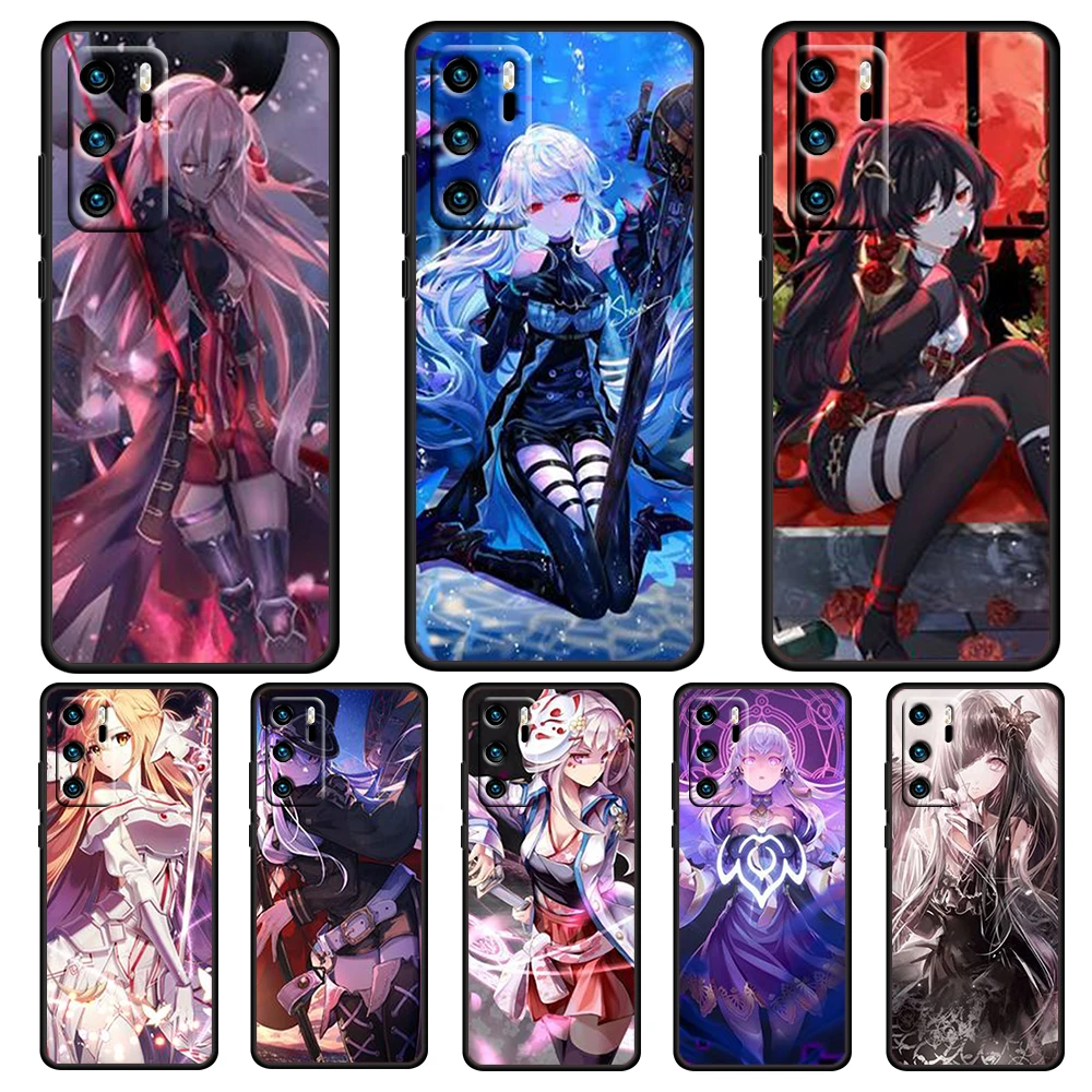 

Anime Cool Sa Fighting Girls For Huawei P50 P40 P30 P20 Pro Plus 5G 2019 E P10 P9 Lite mini 2017 Silicone Soft Black Phone Case