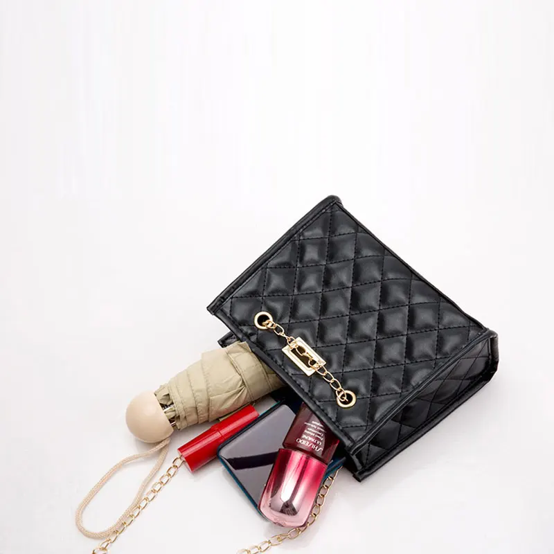 

Diamond Lattice PU Small Chain Bag Shoulder For Women 2021 Mini Phone Fashion Crossbody Bag Female Trend Handbag Messenger Bags