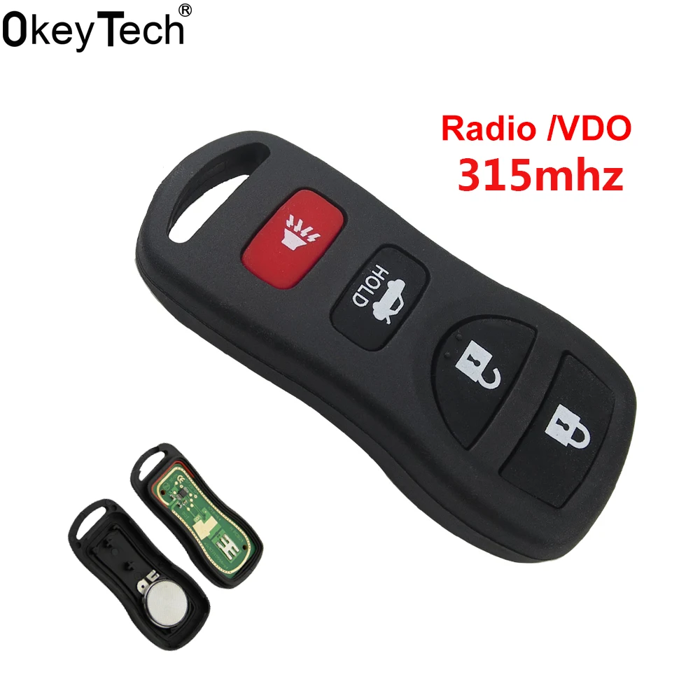 OkeyTech 4 кнопки 315 МГц дистанционный ключ для Nissan Tiida LIVINA X-Trail QASHQAI Паладин 2003 2004 2005 2006 2007 Авто пульт дистанционного управления Управление