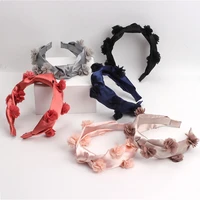 cross knotted headbands for women wide solid silk flower hairband bezel girls hair hoop bands 2021 fashion hair accessories