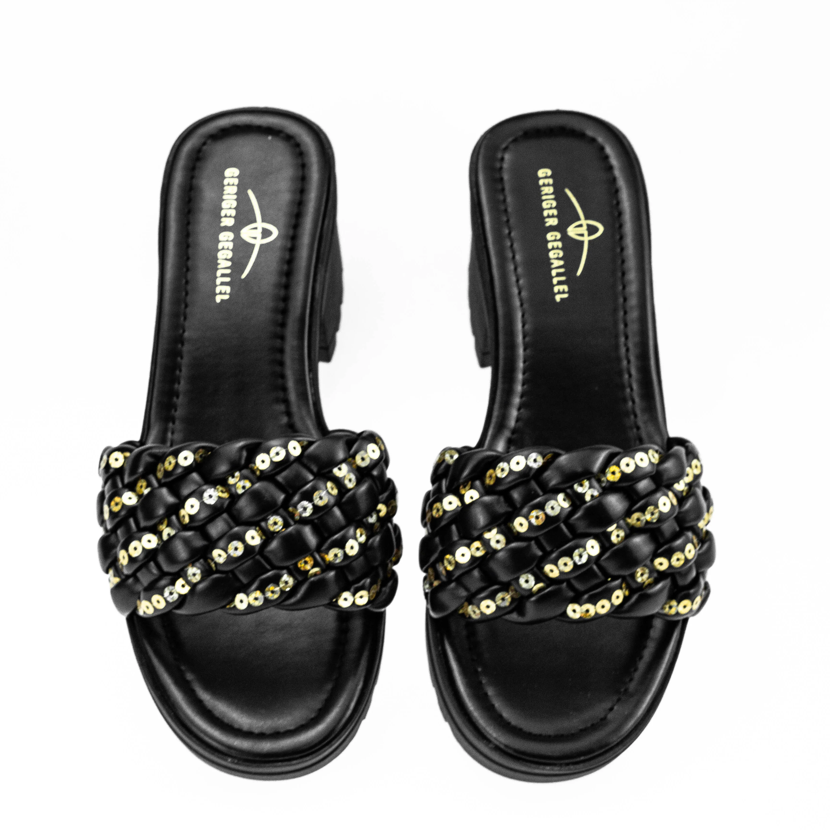 Plus Size 41 Women Summer Shoes 106-4 Sequined Open Toe Mules Sandals Ladies Dress Pumps Heels Square Heel Chunky Sandals Women