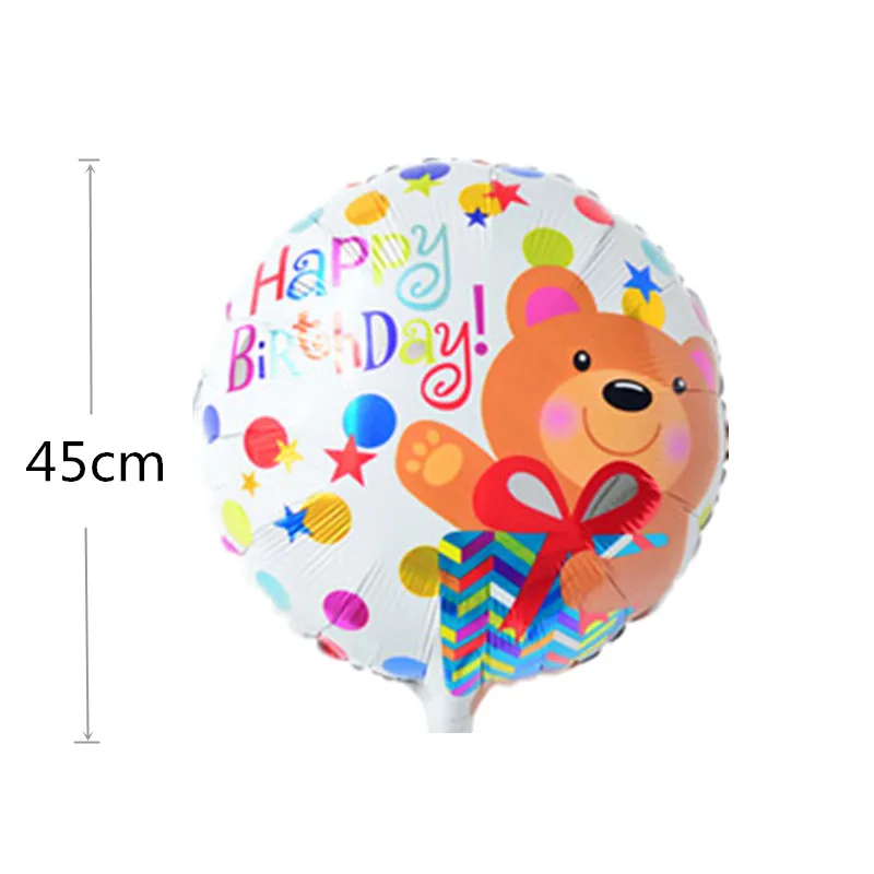 3 шт./лот шары с днем рождения милые воздушные парашютом медведем из фольги для