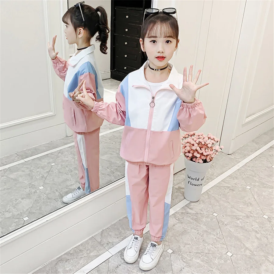 

Big Girl Clothes Set Fashion Fall Toddler Girls Sportwear Tracksuits for Teenager Hooded Sweatshirt+Pant Suit 10 12 Year