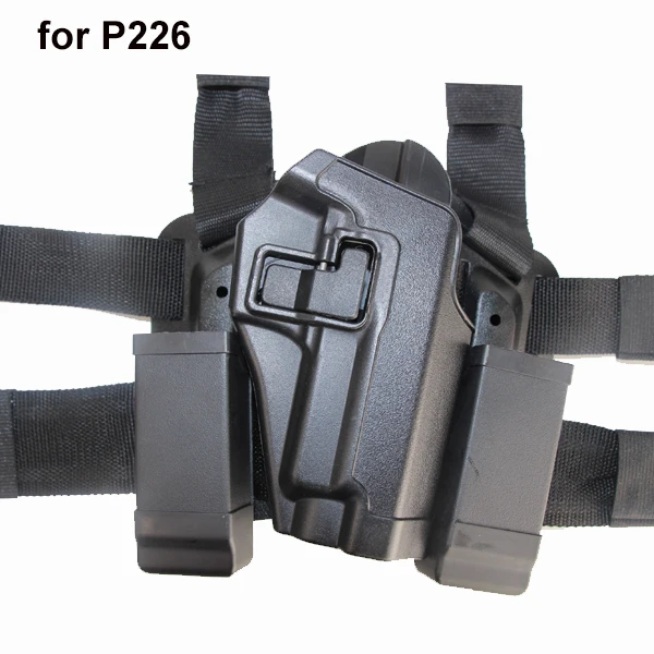 Black for P226 Кобура для ружья, Охотничья кобура для ног Glock 17 19 Beretta M9 M92 1911 P226, Тактический Регулируемый Чехол для пистолета - Цвет: Black for P226