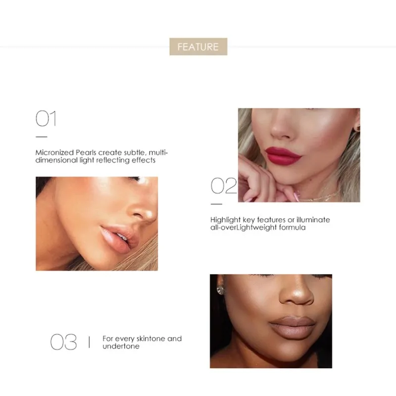 Шланг жидкий хайлайтер долговечный яркий цвет кожи блестящий влагостойкий