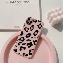Pink Retro Leopard Print Phone Case For iPhone 12 11 Pro Max XR X Xs Max 7 7 Puls 8 Puls SE 2020 Cases Soft Silicone Cover