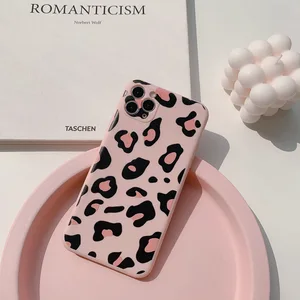 pink retro leopard print phone case for iphone 12 11 pro max xr x xs max 7 7 puls 8 puls se 2020 cases soft silicone cover free global shipping
