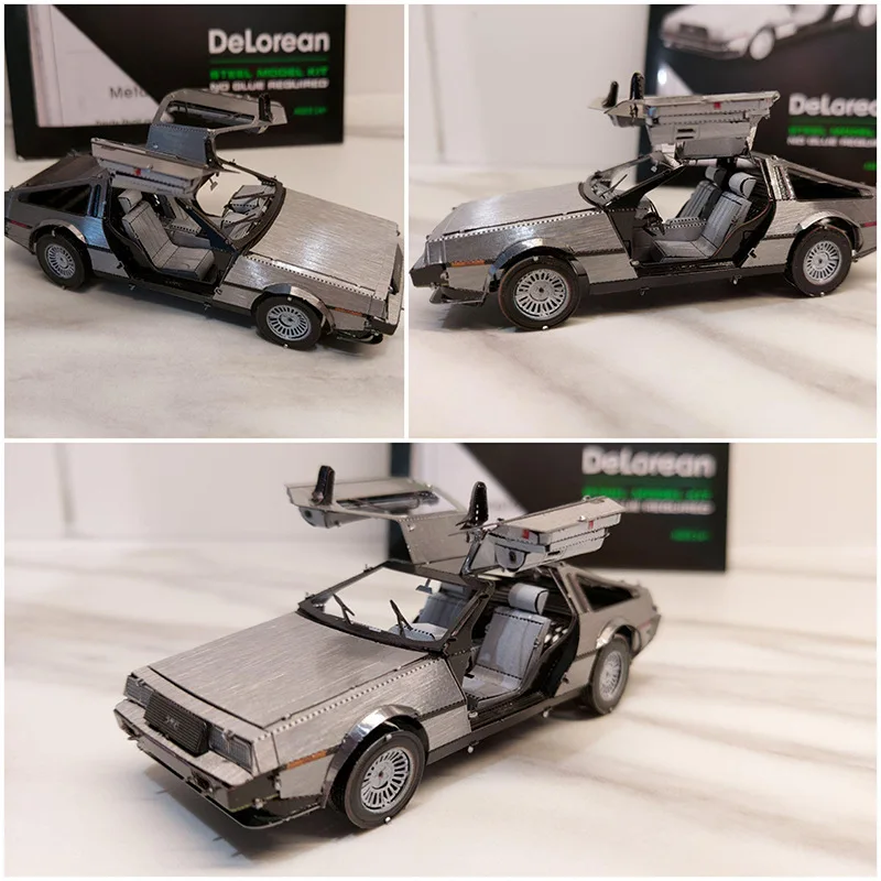 

All-metal stainless steel DIY assembled model 3D stereo jigsaw puzzle Back To The Future Car Model Adult Collection Souvenir