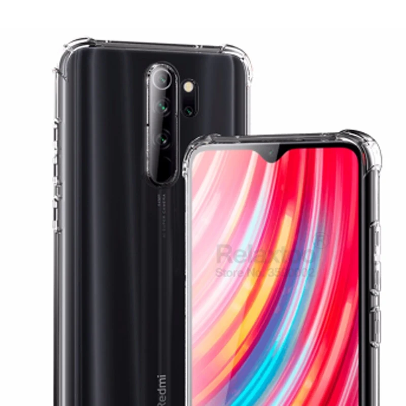 Силиконовый чехол для xiaomi redmi note 8 pro противоударный прозрачный | Мобильные
