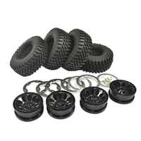 4pcs 100mm 1 9 inch plastic wheelsrubber tyre set for axial scx10 d90 d110 tamiya cc01 110 rc rock crawler