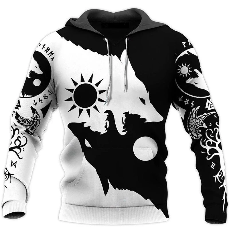 

Personality Oversized Samoyed Wolf Hoodie Boy And Girl 3D Printed Sweatshirt Harajuku Autumn And Winter Hoodie