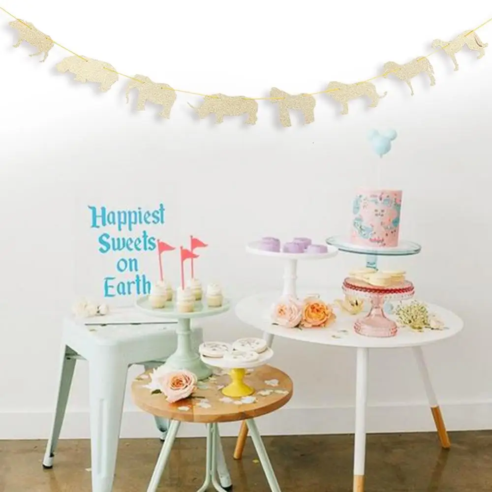 Джунгли животные вечерние Декор Золотой баннер детская вечеринка в честь Дня