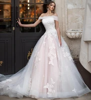 romantic off the shoulder wedding dress 2021 strapless beaded bride gown court train customized princess vestido de noiva