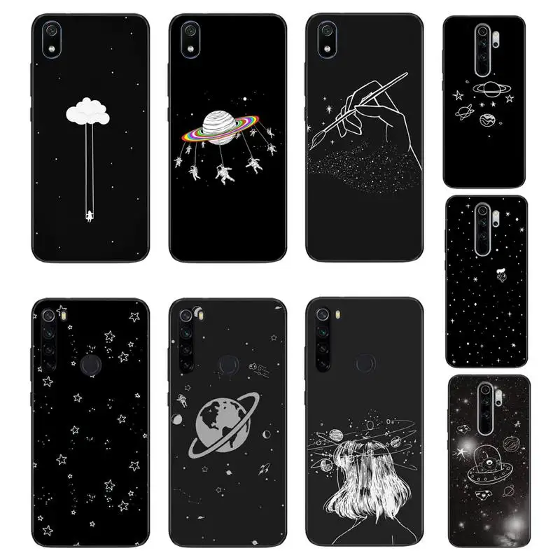 Черный чехол Babaite для сотового телефона с изображением влюбленных растений Xiaomi