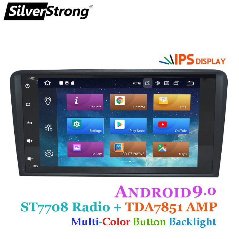 Ips Android9.0 автомобильный радиоприемник для Audi A3 RS3 2003 2004-2011 2008 Автомобильный gps