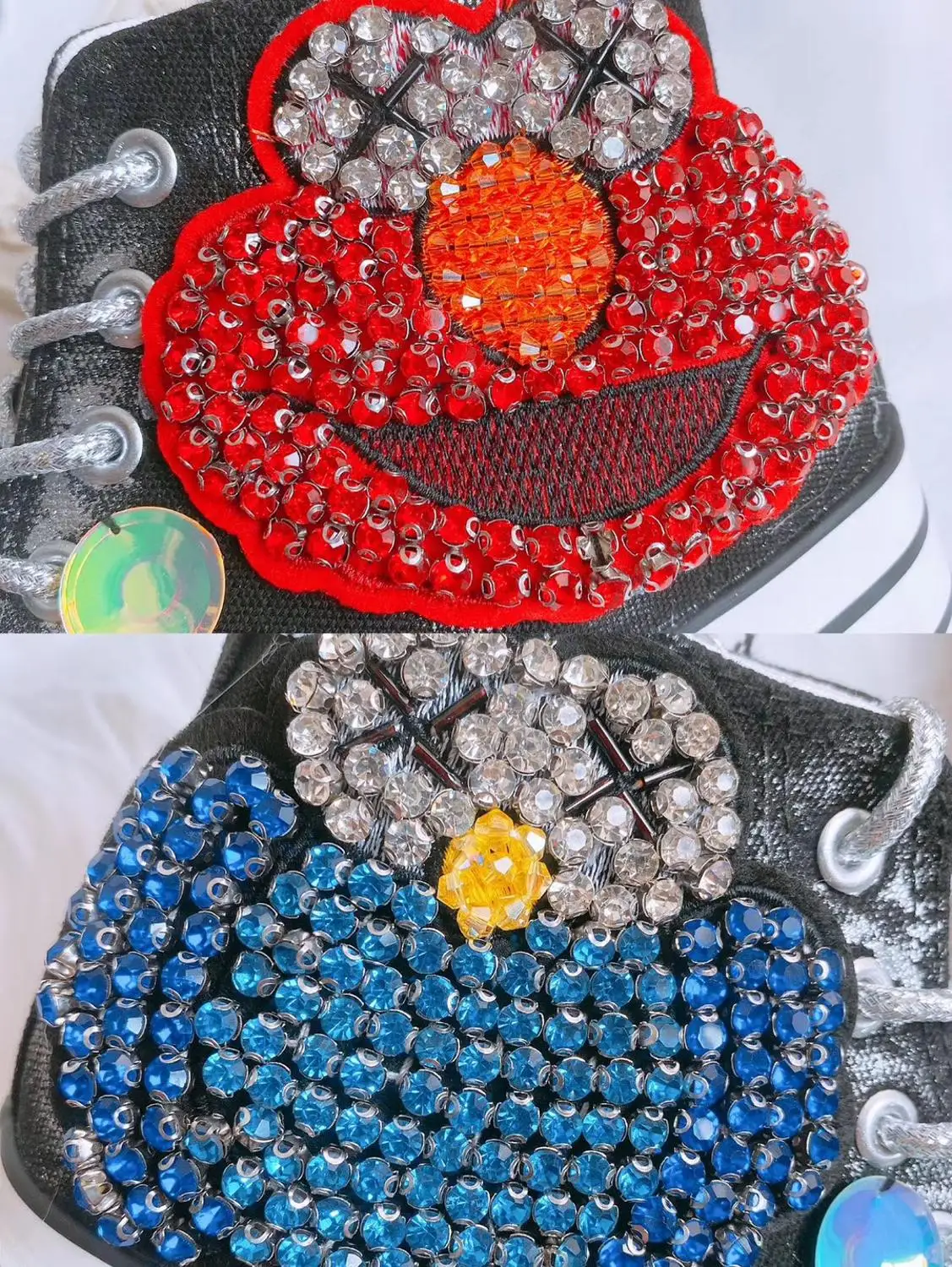 Высококачественные модные холщовые туфли с инкрустацией стразами модная