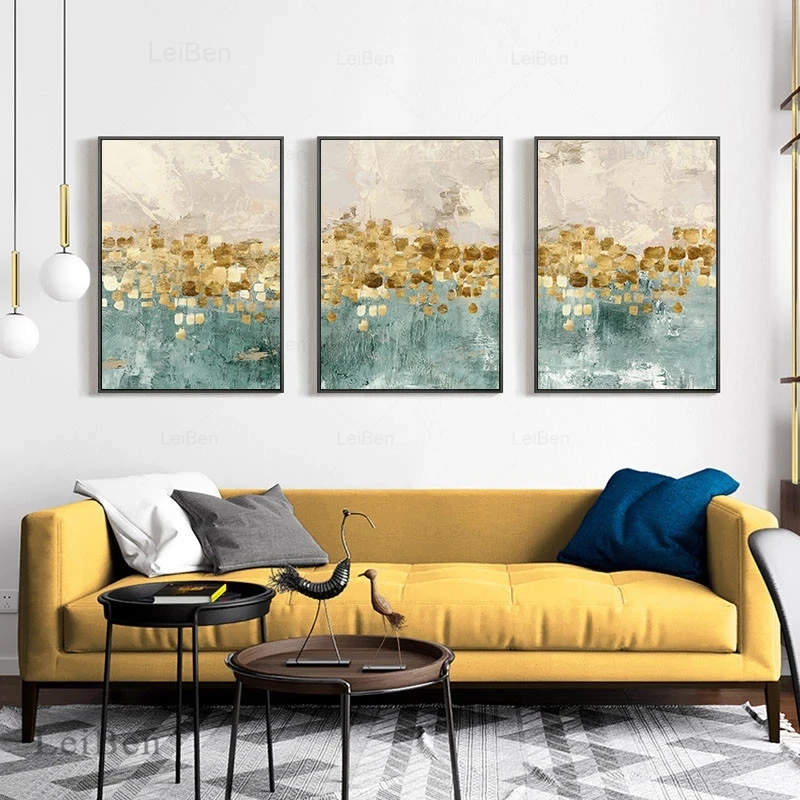 Золотые абстрактные настенные художественные принты Постер биткоинов