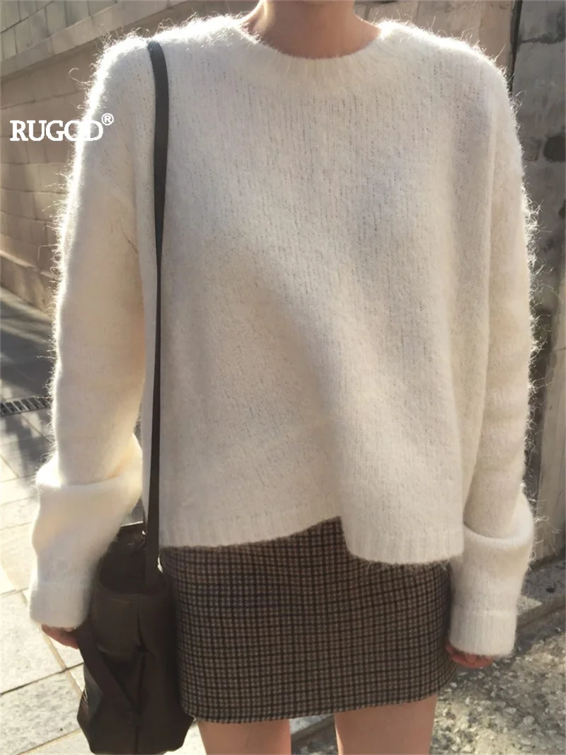RUGOD женский кашемировый свитер толстый теплый мягкий вязаный пуловер 2019 осень