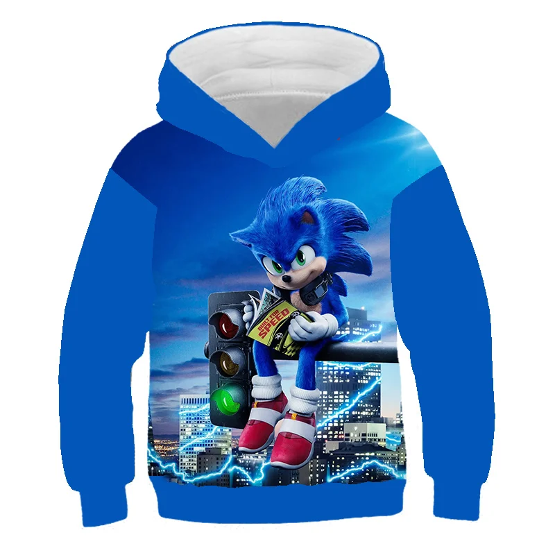 

Hot Animated Sonic 3D New Fashion Children's Pullovers Fall Casual Long-Sleeved Sweatshirts Boys And Girls Casual Sports Hoodies