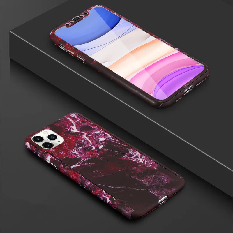 Style 23 360 градусов Полная защита чехол для телефона для iPhone 6 6S 7 8 Plus XR X XS Max мультфильм животных Слон кошка Фламинго жесткий чехол Капа - Цвет: Style 23