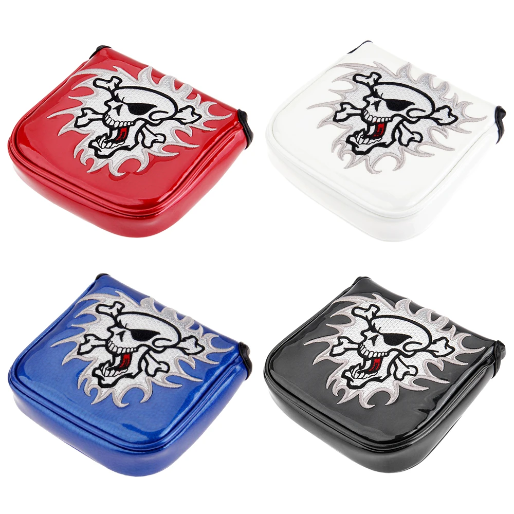 Чехол для клюшки гольфа с магнитной застежкой череп ПУ водонепроницаемый