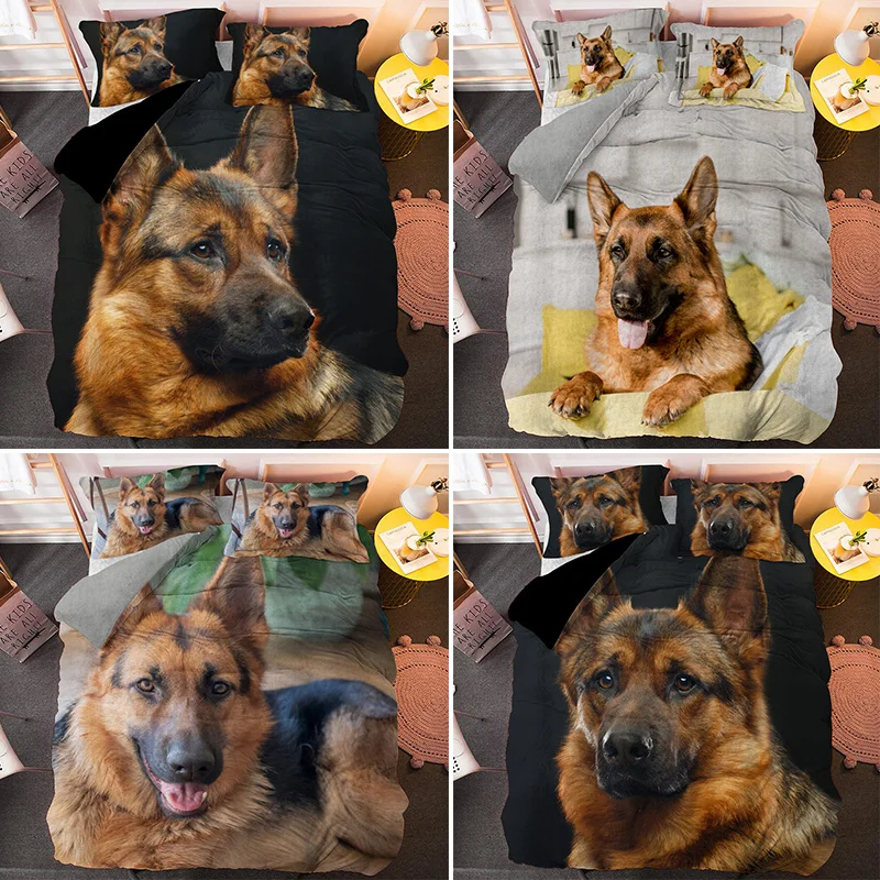 

3d Pet Dog Bedding Set German Shepherd Animal Duvet Cover 2/3pcs Pillowcase Adults Quilt Comforter Covers Customize Bedclothes