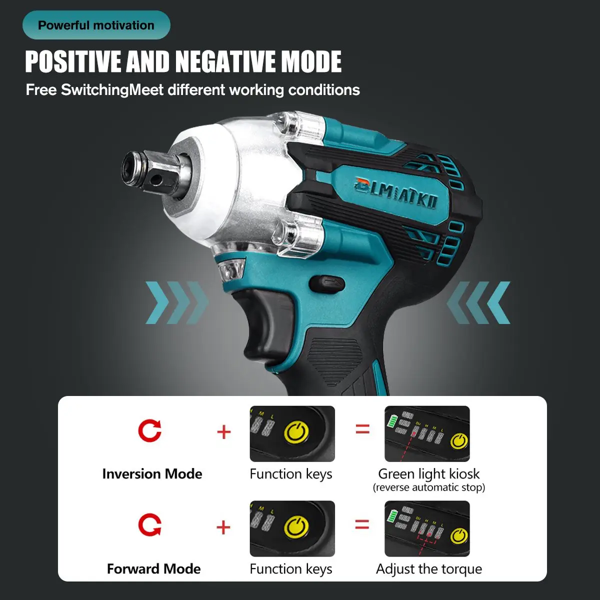 2 In 1 18V Brushless Wrench Cordless Electric Screwdriver Impact Torque 1/2inch for Makita Battery | Инструменты