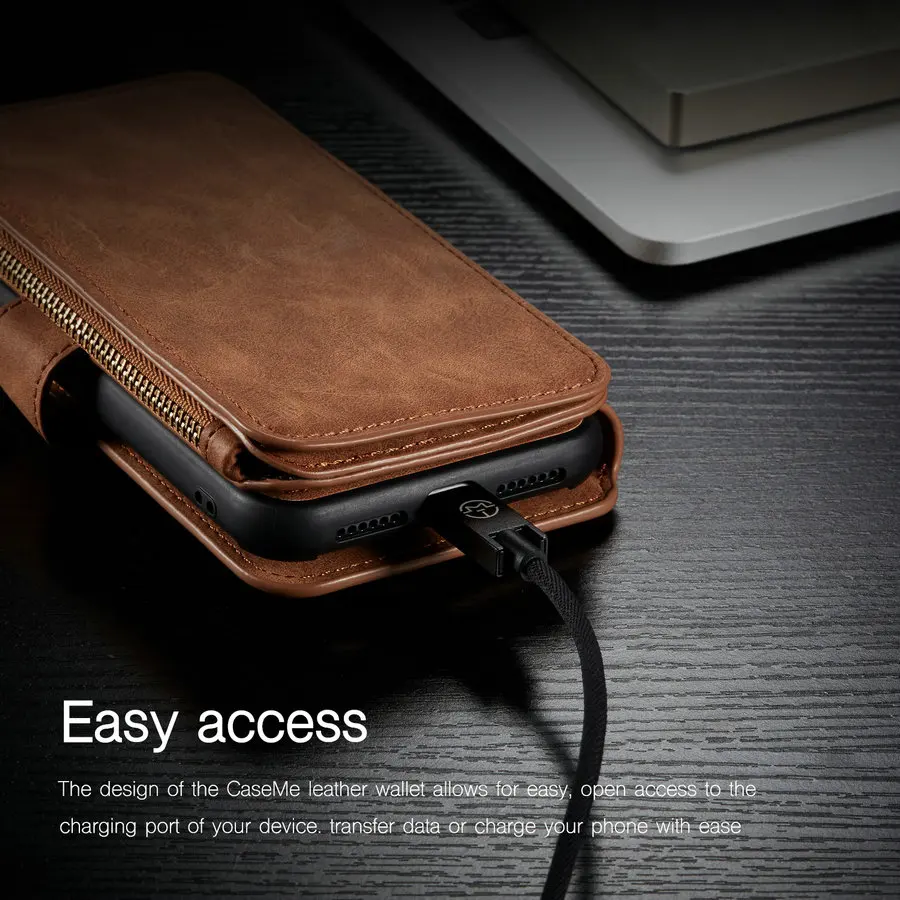 

CaseMe Purse Wristlet Phone case For iPhone 11 Pro Max 2019 coque Luxury Detachable Leather Protective Cover Accessories