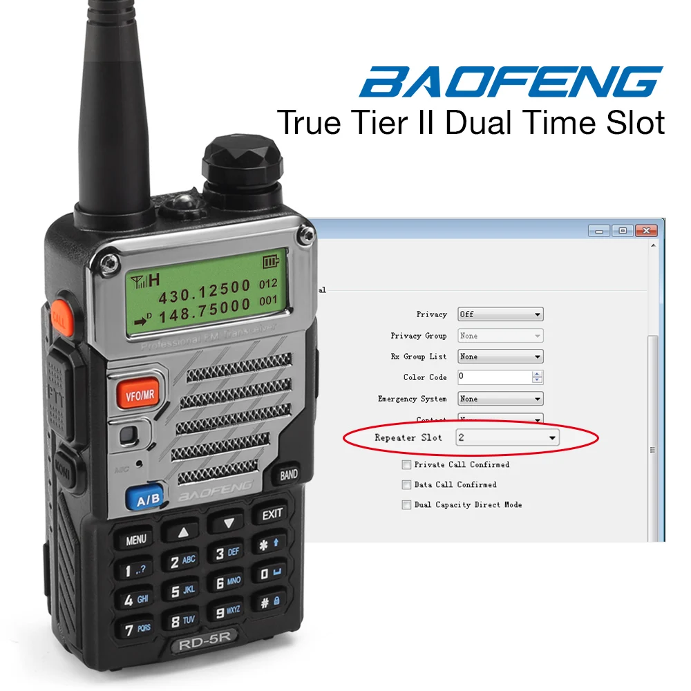 Baofeng RD 5R DMR Tier II VFO цифровая двухдиапазонная 136 174/400 470 мгц двухсторонняя