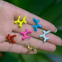 xuqian ins hot selling cute cartoon gold plated balloon dog charm pendant with 5pcs for diy necklace jewelry accessories p0052
