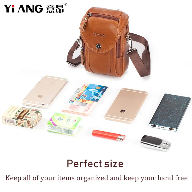 Модная качественная кожаная мужская сумка-слинг через плечо дизайнерская