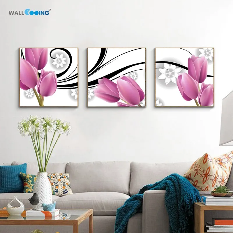 Классические домашние украшения холст окрашенный красный цветок узор Гвоздика