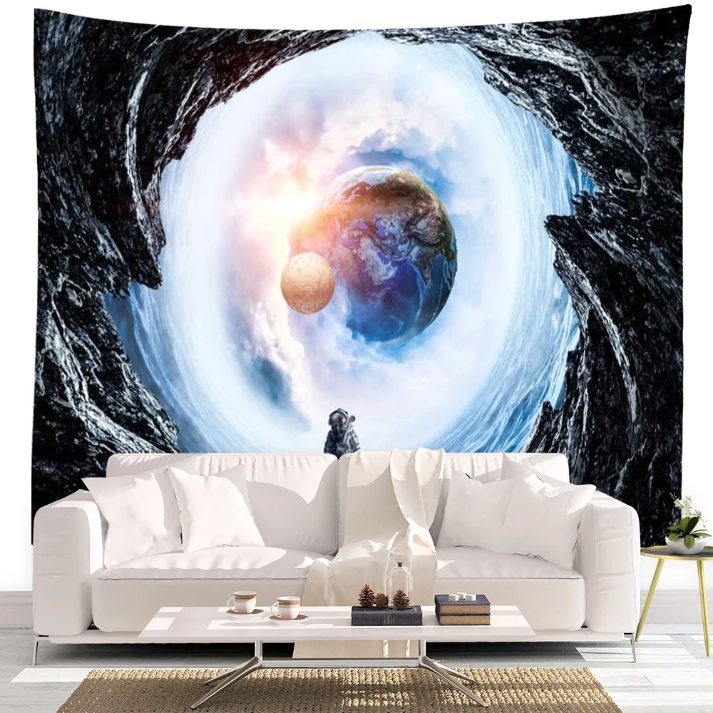 SepYue Fantasy Space Astronaut Tapestry Galaxy Spaceman Starry Art Print Wall Hanging for Home Decor | Дом и сад