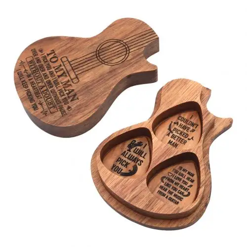 3 шт. деревянная гитара палочки акустическая бас-гитара медиатор Plectrum музыкальный инструмент гитара Запчасти и аксессуары с коробкой - Цвет: Wood