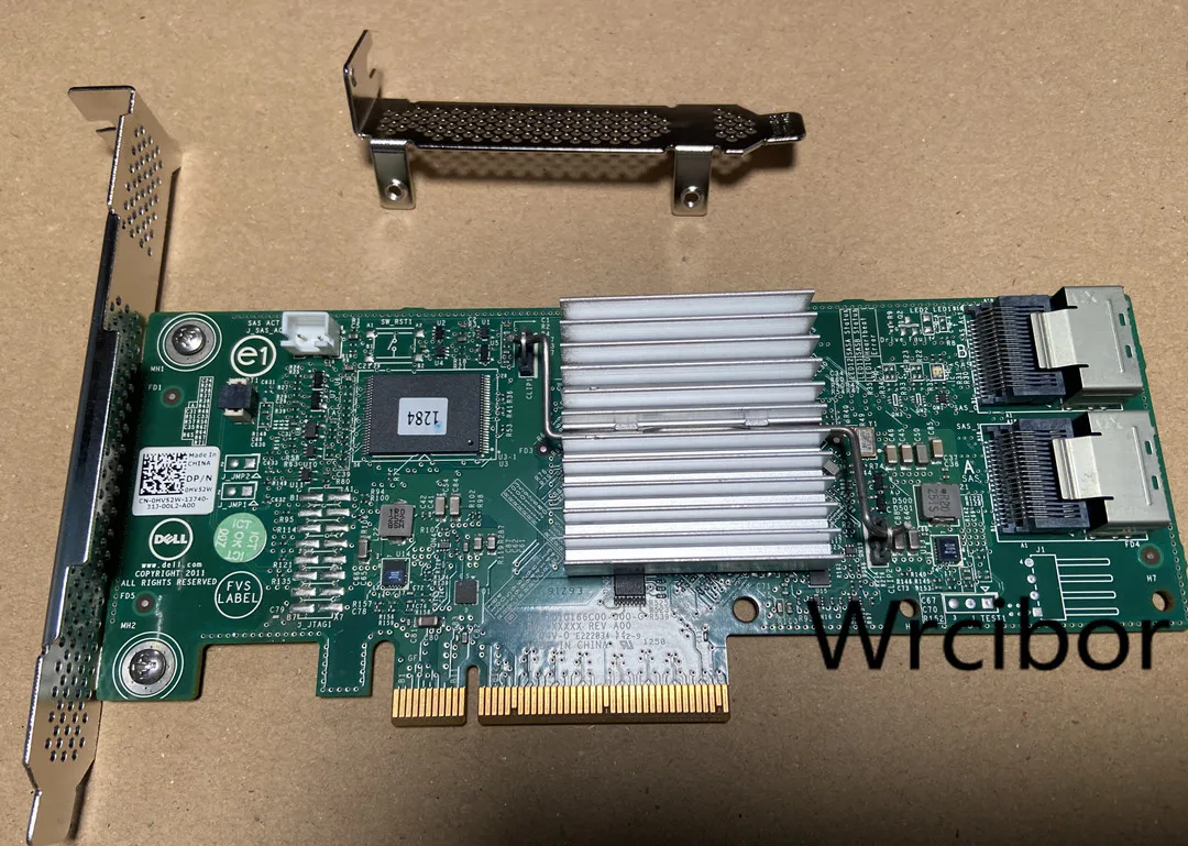 Б/у оригинальный контроллер Dell Perc H310 SATA / SAS HBA RAID 6 Гбит/с PCIe x8 LSI 9240-8i M1015 + SFF-8087 to (4)